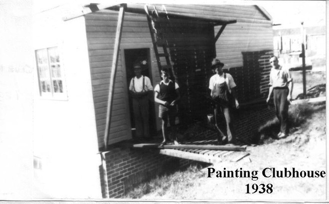 Painting the clubhouse in 1938 © Drummoyne Sailing Club http://www.drummoynesailingclub.com.au/